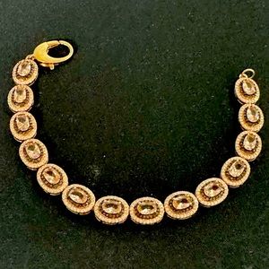 Pink morganite simulant 14 k rose  gold over Sterling Silver bracelet